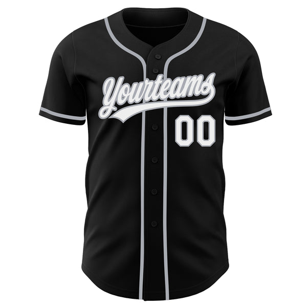 Custom Black White-Gray Authentic Baseball Jersey