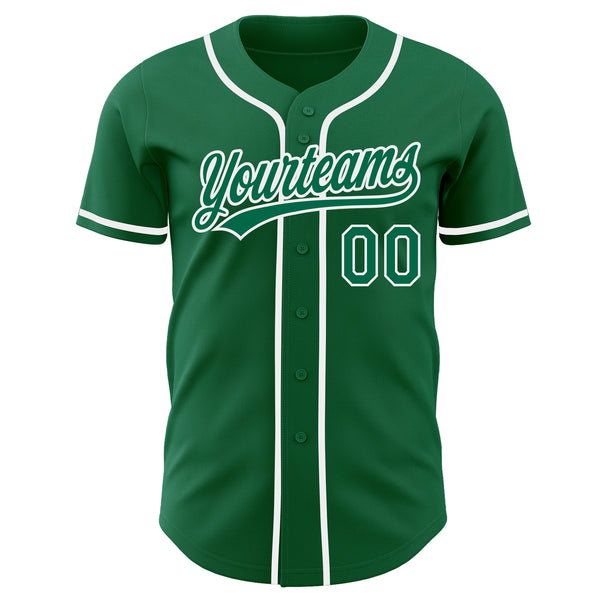 Custom Kelly Green-White Authentic Baseball Jersey