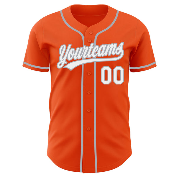 Custom Orange White-Gray Authentic Baseball Jersey