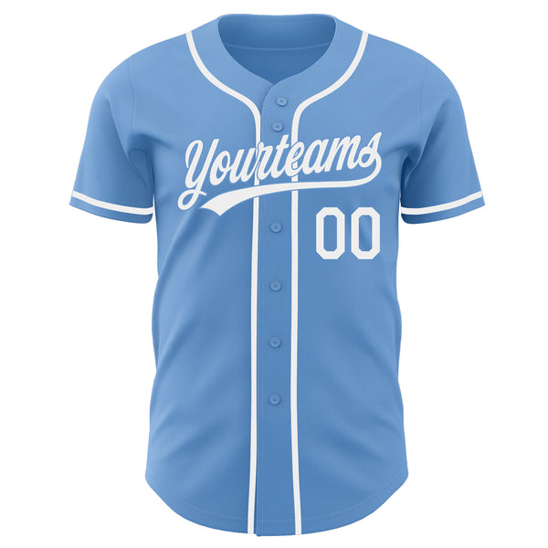 Custom Light Blue-White Authentic Baseball Jersey