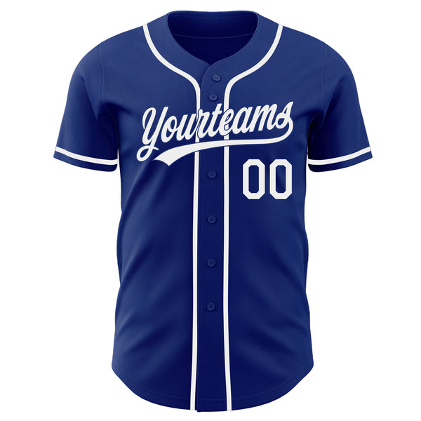 Custom Royal-White Authentic Baseball Jersey