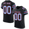 Custom Black Light Blue-Red Mesh Authentic Football Jersey