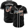 Custom Black Vintage USA Flag-White Authentic Baseball Jersey