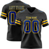 Custom Black Royal-Yellow Authentic Football Jersey