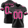 Custom Black Pink-White Authentic Football Jersey