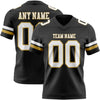 Custom Black White-Old Gold Authentic Football Jersey