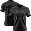 Custom Black Steel Gray Authentic Football Jersey