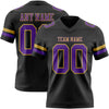 Custom Black Purple-Old Gold Authentic Football Jersey