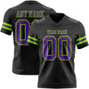 Custom Black Purple-Neon Green Authentic Football Jersey