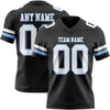 Custom Black White-Light Blue Authentic Football Jersey
