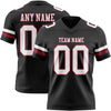 Custom Black White-Cardinal Authentic Football Jersey