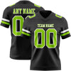 Custom Black Neon Green-White Authentic Football Jersey