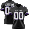 Custom Black White Purple-Gray Authentic Football Jersey