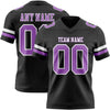 Custom Black Medium Purple-White Authentic Football Jersey