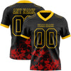 Custom Black Red-Yellow 3D Pattern Splash Authentic Football Jersey
