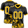 Custom Black Yellow-White 3D Pattern Splash Authentic Football Jersey