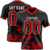Custom Black Red-White 3D Pattern Splash Authentic Football Jersey