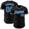 Custom Black Blue-White Authentic Baseball Jersey