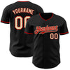 Custom Black Cream-Red Authentic Baseball Jersey