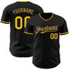 Custom Black Yellow-Old Gold Authentic Baseball Jersey