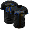 Custom Black Royal-Old Gold Authentic Baseball Jersey