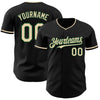 Custom Black Cream-Green Authentic Baseball Jersey