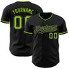 Custom Black Neon Green-Purple Authentic Baseball Jersey