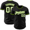 Custom Black White-Neon Green Authentic Baseball Jersey