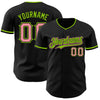 Custom Black Medium Pink-Neon Green Authentic Baseball Jersey