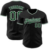 Custom Black Green-White Authentic Baseball Jersey