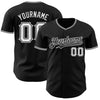 Custom Black White Authentic Baseball Jersey