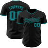 Custom Black Teal Authentic Baseball Jersey