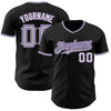 Custom Black Gray Purple-White Authentic Baseball Jersey