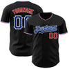 Custom Black Royal Red-White Authentic Baseball Jersey