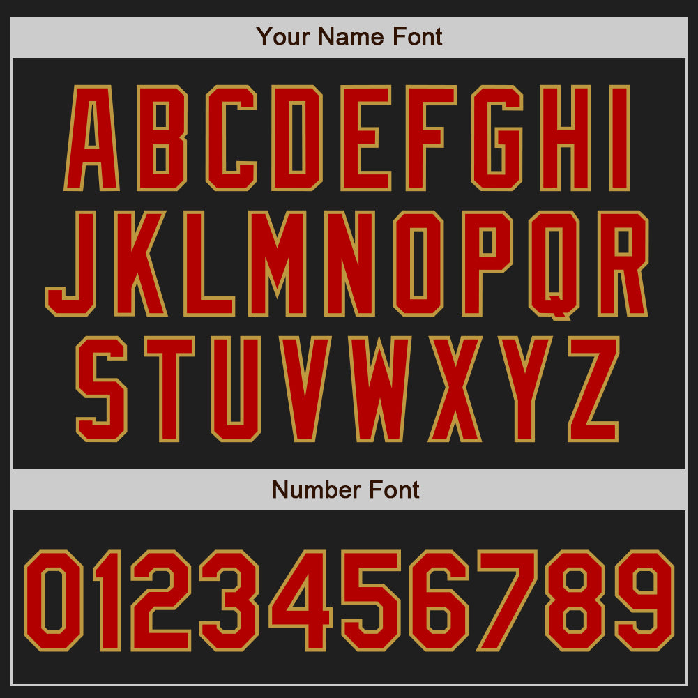 Custom Stitched Black Red-Old Gold Baseball Pullover Sweatshirt Hoodie