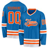 Custom Blue Orange-White Hockey Jersey