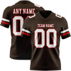 Custom Brown White-Red Authentic Football Jersey