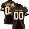 Custom Brown White-Gold Authentic Football Jersey