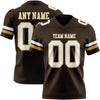 Custom Brown White-Old Gold Authentic Football Jersey