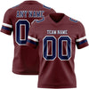 Custom Burgundy Navy-White Authentic Football Jersey