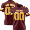 Custom Burgundy Gold-White Authentic Football Jersey