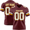Custom Burgundy White-Gold Authentic Football Jersey