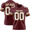 Custom Burgundy White-Old Gold Authentic Football Jersey