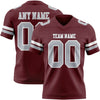 Custom Burgundy Gray-White Authentic Football Jersey