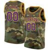 Custom Camo Purple-Gold Authentic Salute To Service Basketball Jersey