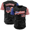 Custom Camo USA Flag White-Red 3D Authentic Salute To Service Baseball Jersey