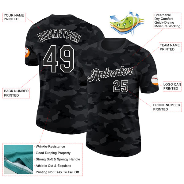 Custom Camo Black-White Salute To Service Performance T-Shirt