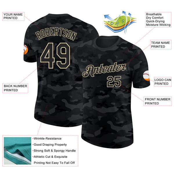 Custom Camo Black-Cream Salute To Service Performance T-Shirt