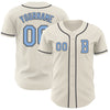 Custom Cream Light Blue-Steel Gray Authentic Baseball Jersey