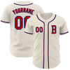 Custom Cream Red=Royal Authentic Baseball Jersey